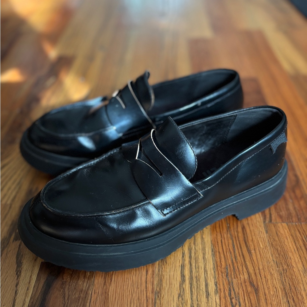 Camper Walden Leather Black Loafers